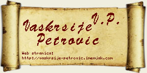 Vaskrsije Petrović vizit kartica